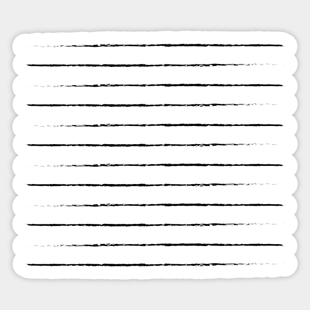 Minimal Simple White Background Black Lines Stripes Sticker by fivemmPaper